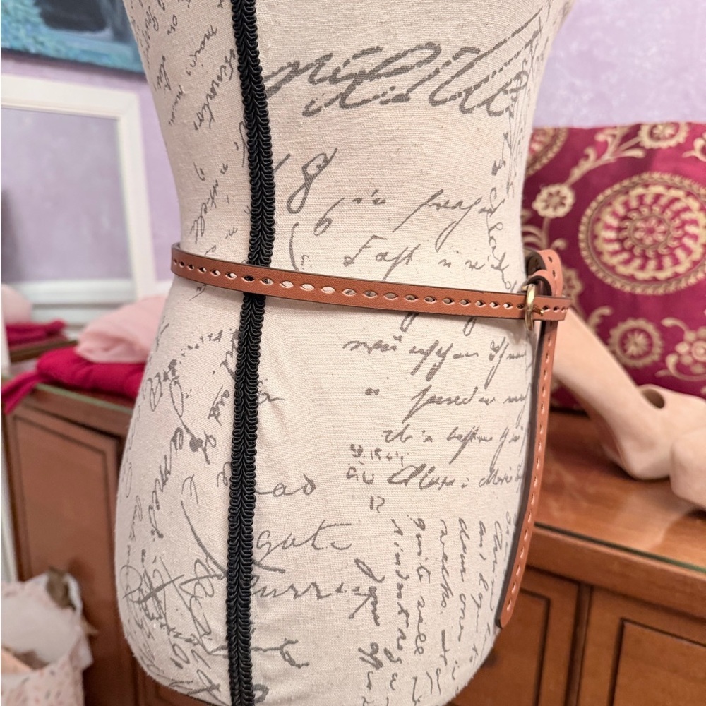 Stylish 40” Brown Pleather Belt - Picture 5 of 11